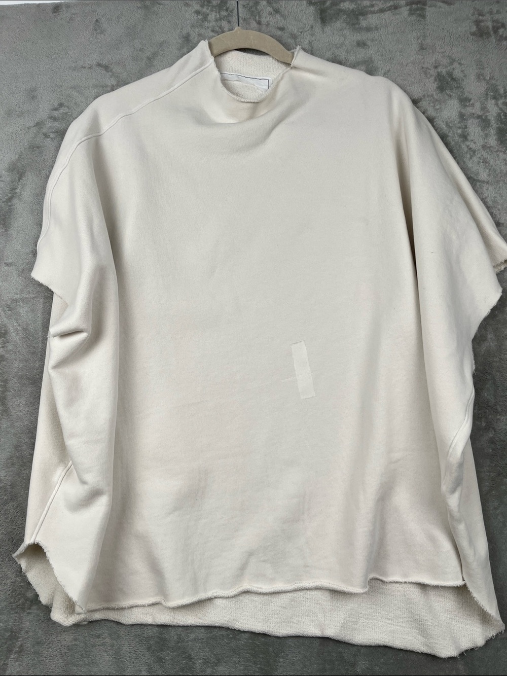 NEW Frank & Eileen One Size 100% Cotton Cream Funnel Neck Capelet Made in USA